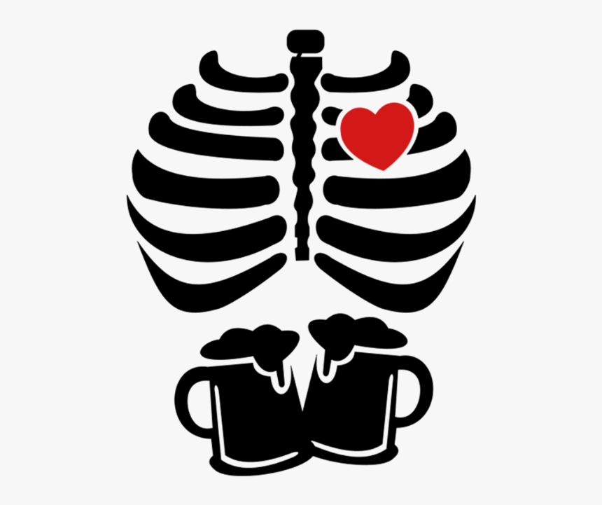 Halloween Ribcage With Heart - Rib Cage With Heart Svg, HD Png Download, Free Download