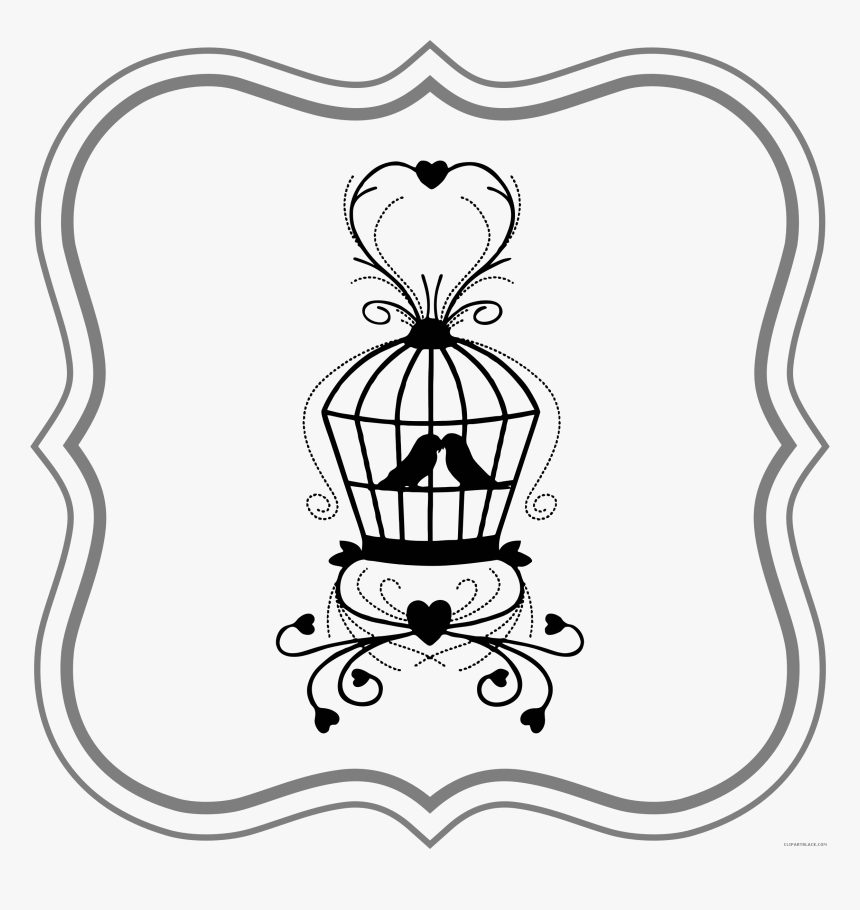 Birdcage Animal Free Black White Clipart Images Clipartblack - Wedding Poem For Money For Honeymoon, HD Png Download, Free Download