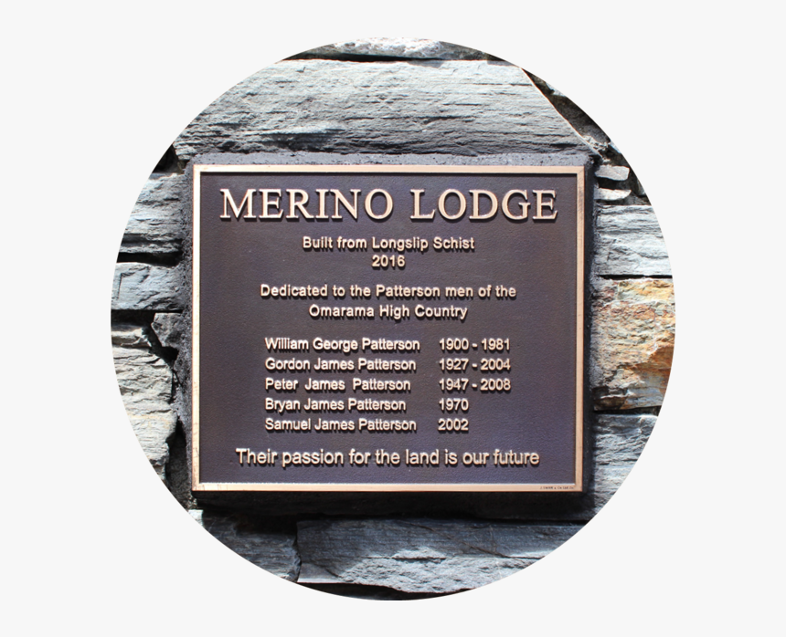 Merino Lodge History Plaque Larger - Commemorative Plaque, HD Png Download, Free Download