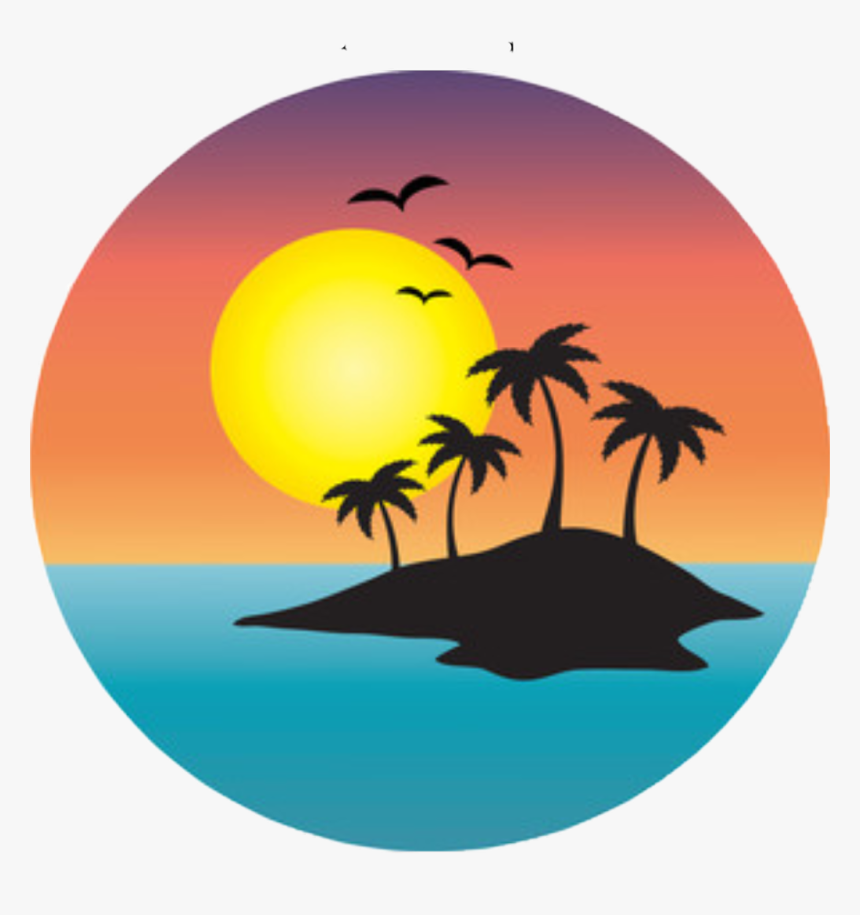 Transparent Sunset Clipart Png - Palm Tree Sunset Clip Art, Png Download, Free Download