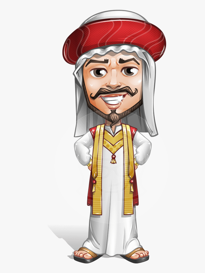 Traditional Arab Man Cartoon Vector Character Aka Saami - Arabic Man Vector Art, HD Png Download, Free Download