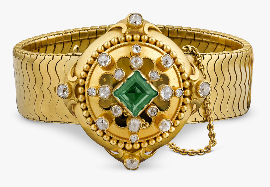 Hunt & Roskell Emerald And Diamond Bracelet - Bracelet, HD Png Download, Free Download