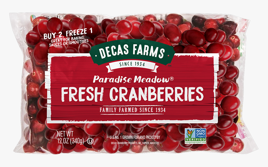 12 Oz Cranberry Bag Nutrition Information - Paradise Meadow Fresh Cranberries, HD Png Download, Free Download