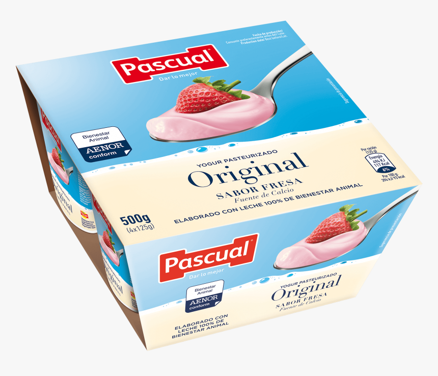 Yogur De Fresa De Bienestar Animal - Yogur Pascual Natural Azucarado, HD Png Download, Free Download