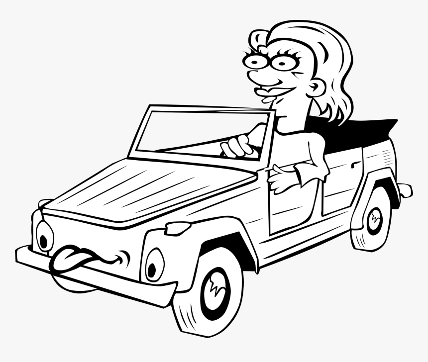 Car With People Drawing, HD Png Download, Free Download