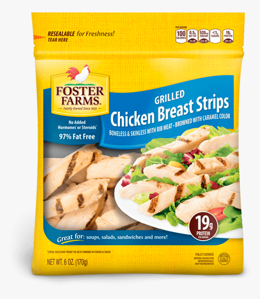 Grilled Chicken Breast Strips - Foster Farms Diced Chicken, HD Png Download, Free Download