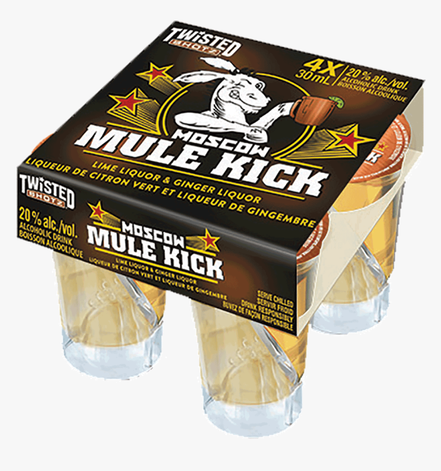 Twisted Shotz Moscow Mule Kick 4 X 30 Ml - Packaging And Labeling, HD Png Download, Free Download