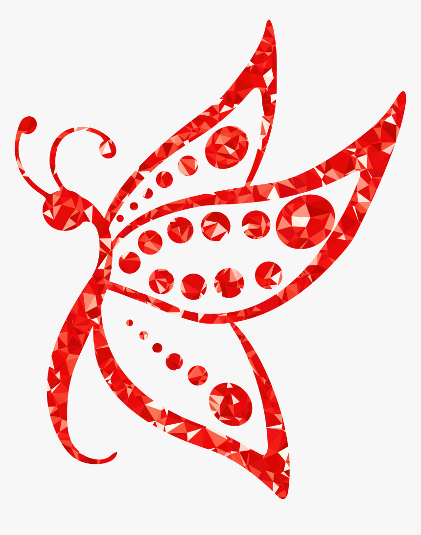 Ruby Spotted Butterfly Clip Arts - Red Butterfly Png Transparent, Png Download, Free Download