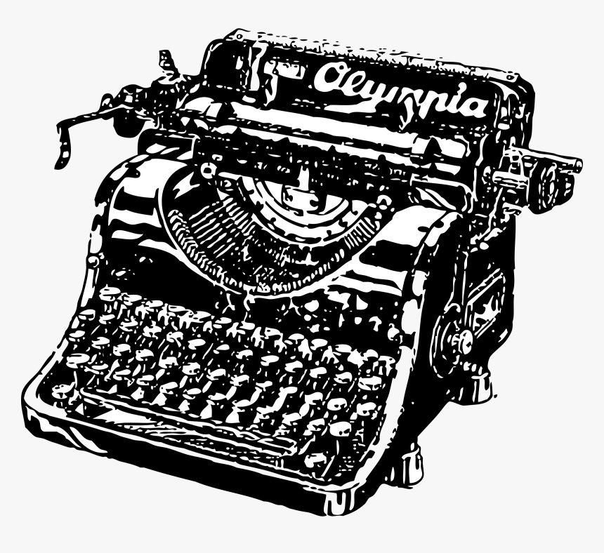 Typewriter Black And White, HD Png Download, Free Download