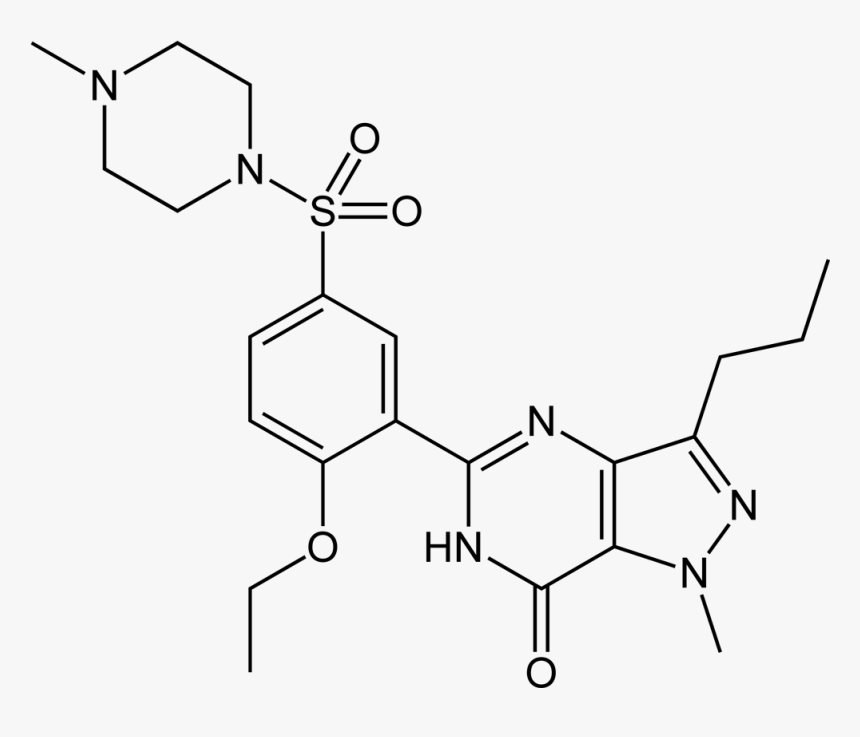 Sildenafil A 2d Skeletal - Виагра Химический Состав, HD Png Download, Free Download