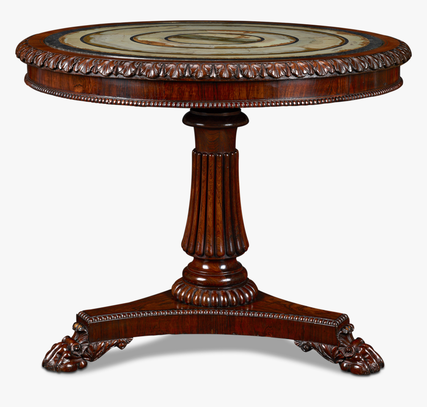 19th Century Rosewood & Pietra Paesina Specimen Table - Center Table Png, Transparent Png, Free Download