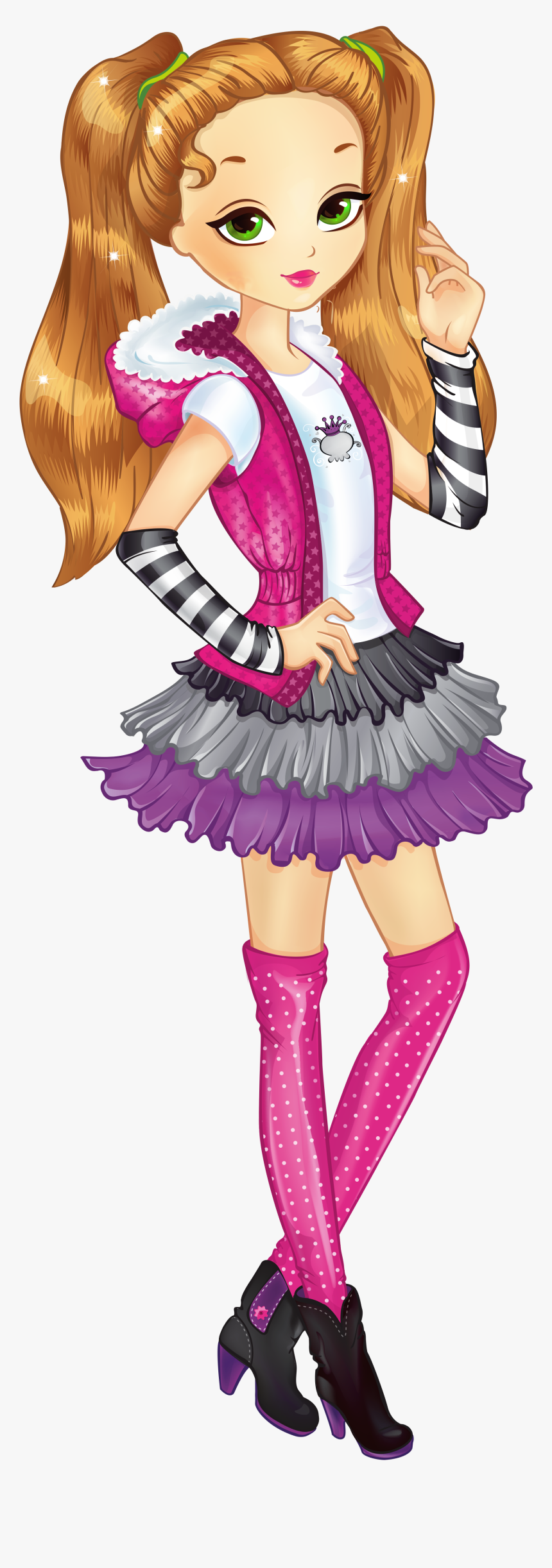 Stylish Girl Anime Png Image - Cartoon Girl, Transparent Png, Free Download