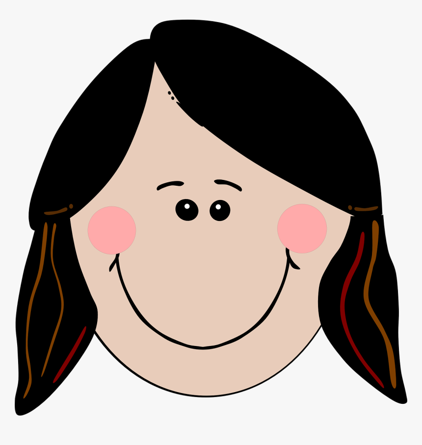 Girl Happy Smiling Smiling Girl Face Clipart, HD Png Download kindpng
