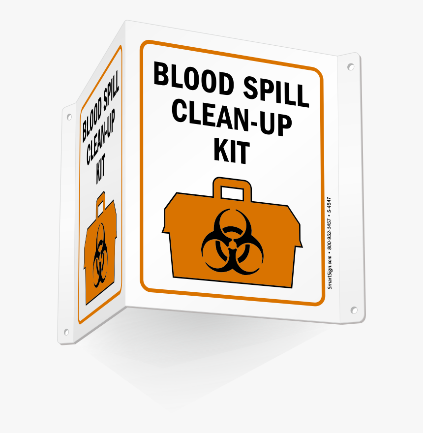 Blood Spill Clean-up Kit Sign - Biohazard Spill Kit Sign, HD Png Download, Free Download