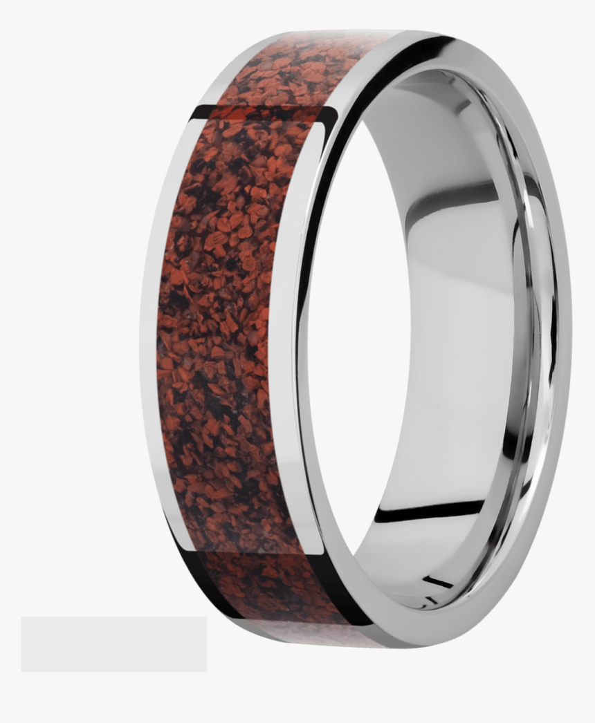 Men"s Cobalt Chrome Red Dinosaur Bone Inlay Ring - Titanium Ring, HD Png Download, Free Download