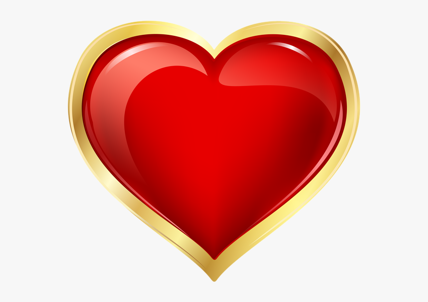 Heart Png - Red And Gold Heart Clipart, Transparent Png - kindpng