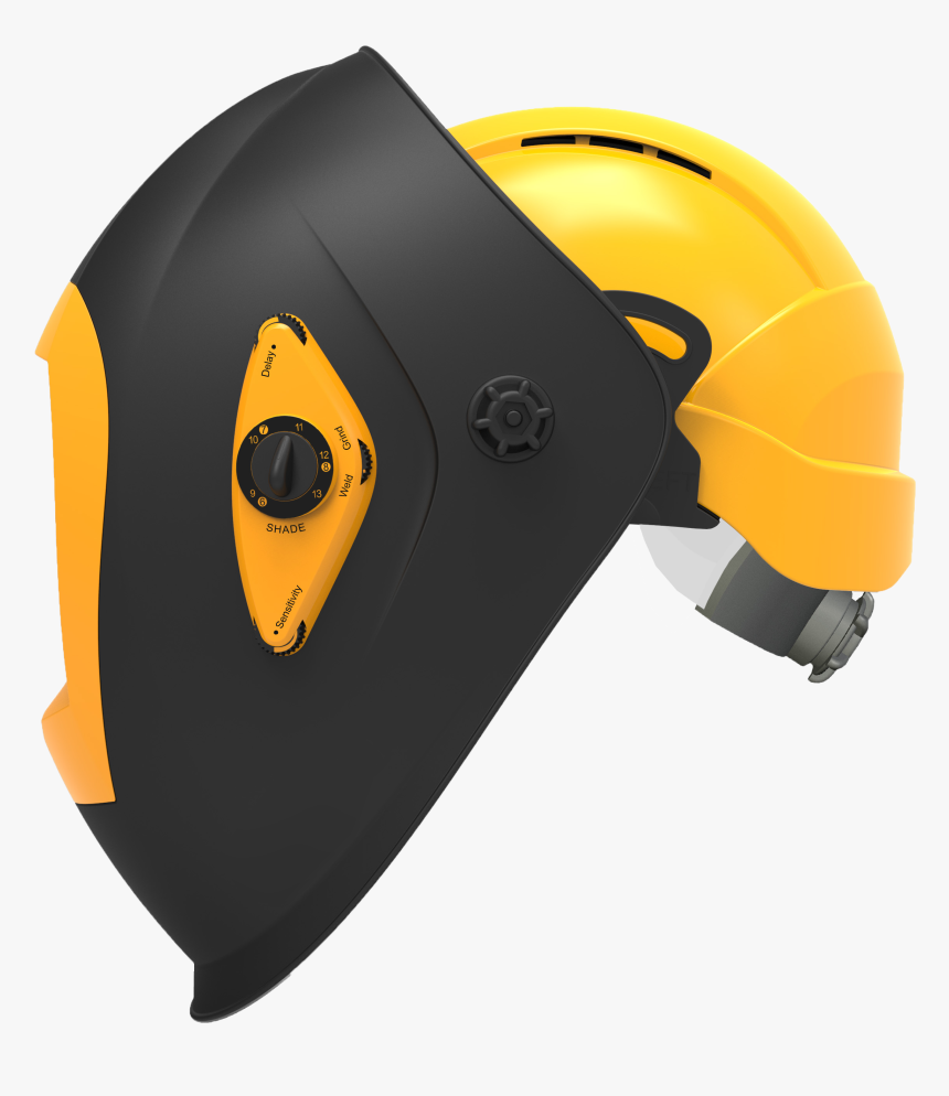 Helmet,personal Protective Equipment,ski Helmet,yellow,welding - Welding Mask With Helmet, HD Png Download, Free Download