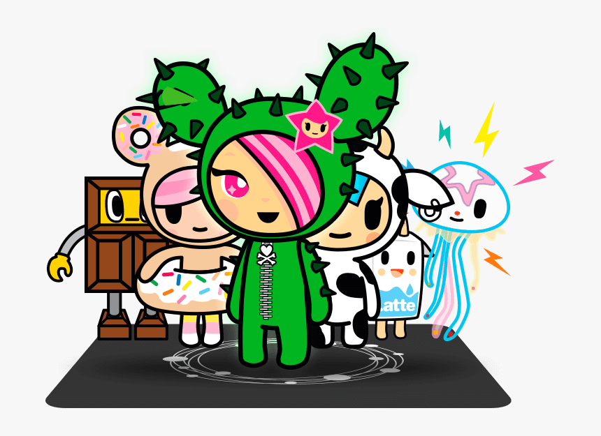 Tokidoki Characters And The Ecomi Secure Wallet - Tokidoki Transparent, HD Png Download, Free Download