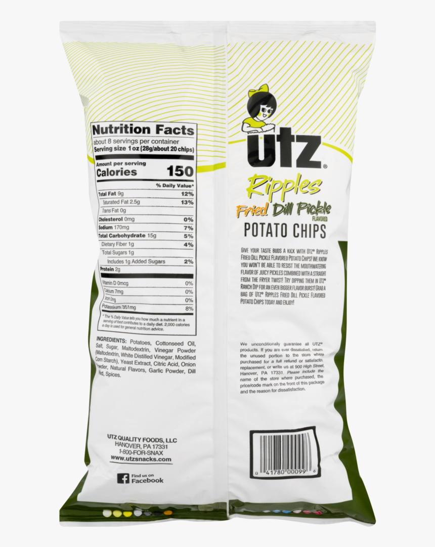 Utz Potato Chips, Ripples Fried Dill Pickle - Utz Potato Chip Girl, HD Png Download, Free Download