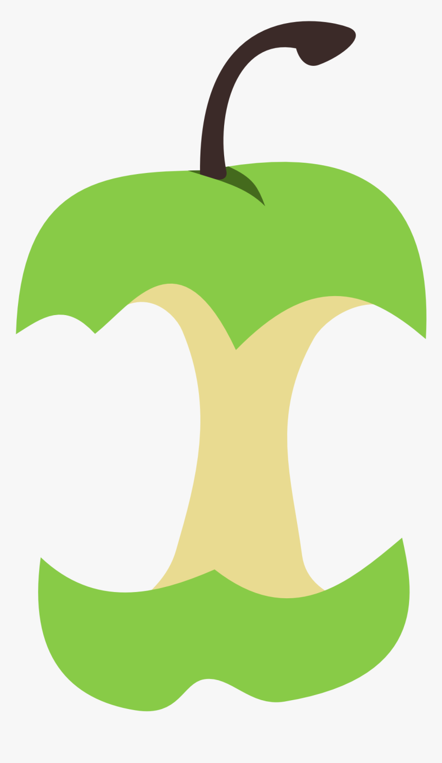 Green Apple Core Cartoon Hd Png Download Kindpng