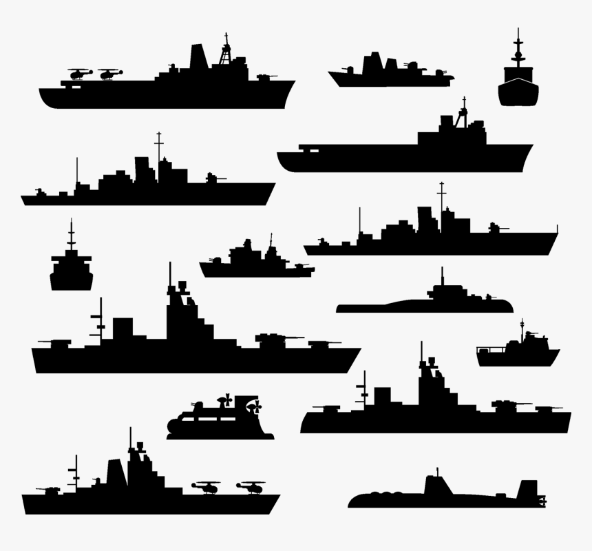 Warship Maritime Transport Stock Illustration - Warships Silhouettes, HD Png Download, Free Download