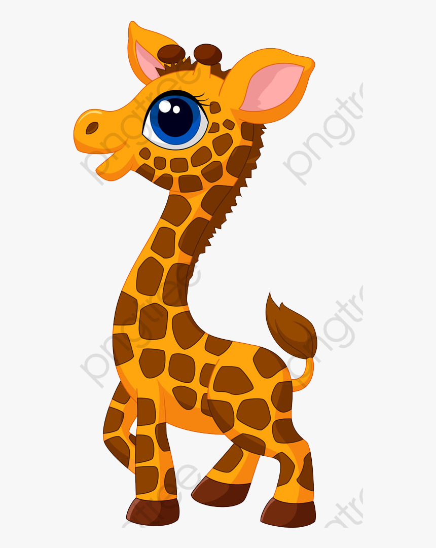 Cute Giraffe Png - Giraffe Cartoon Png, Transparent Png - kindpng