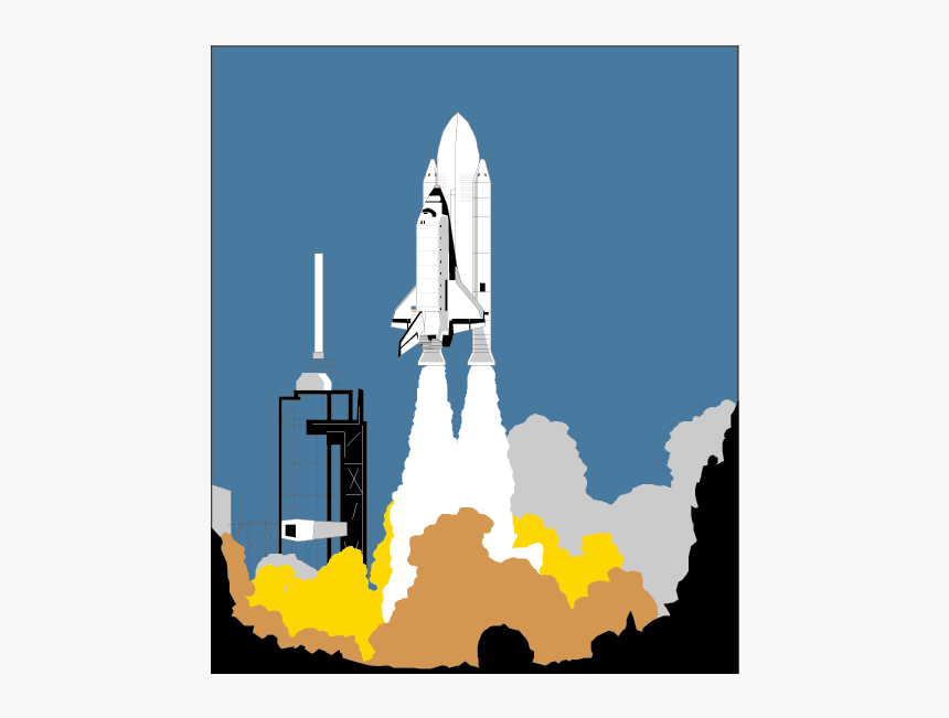 Space Shuttle Launch Png - Rocket Launch Pad Cartoon, Transparent Png, Free Download