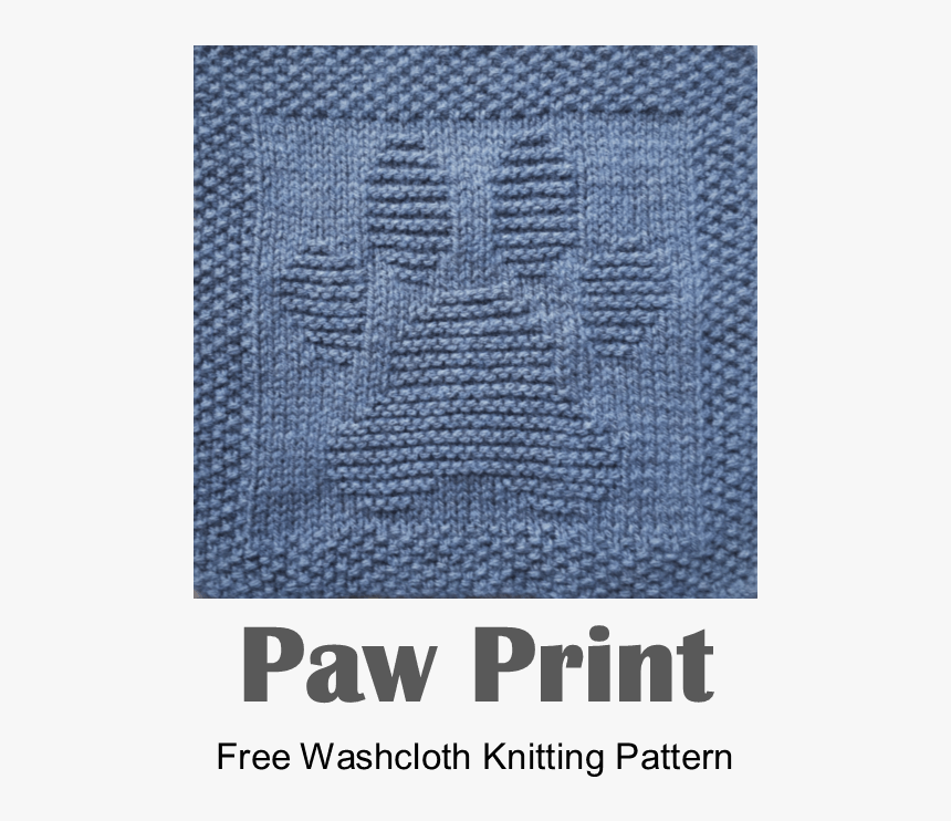 Free Knitting Pattern For Paw Print Washcloth Or Dishcloth Knit Paw Dishcloth Pattern Hd Png Download Kindpng