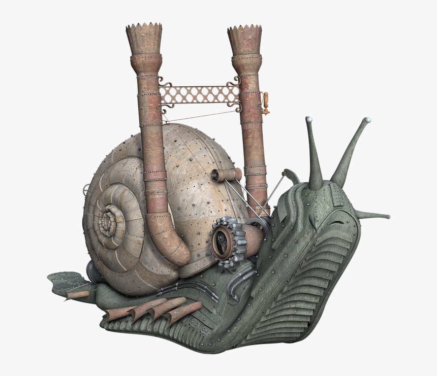 Snail, Fantasy, Steam Pank, Digital Art, Isolated, - Snail Illustration, HD Png Download, Free Download