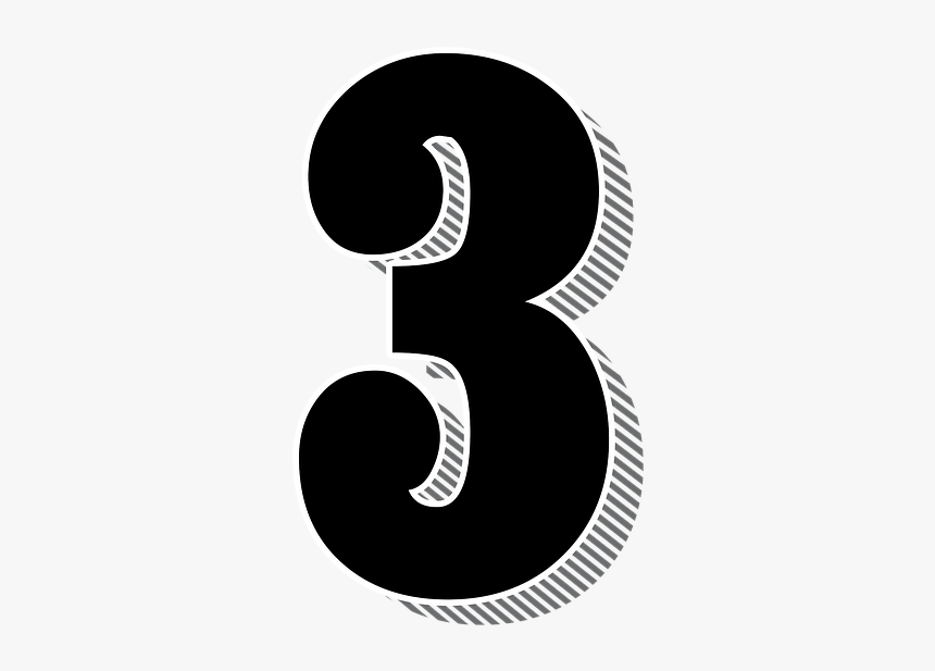 Numbers Three 3 Drop - Drop Shadow Numbers, HD Png Download, Free Download