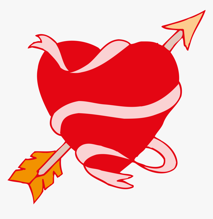 Love Drawing Ribbon Clip Art Cupid Transprent - Love Heart Arrow, HD Png Download, Free Download