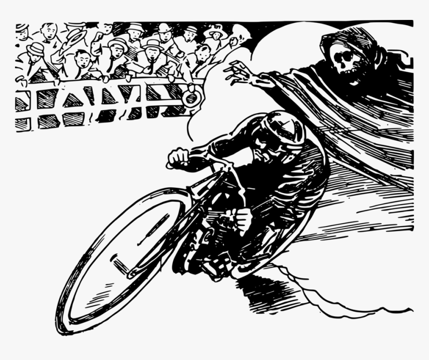 Line Art,cycling,coloring Book - Bike Of Death Clipart, HD Png Download, Free Download