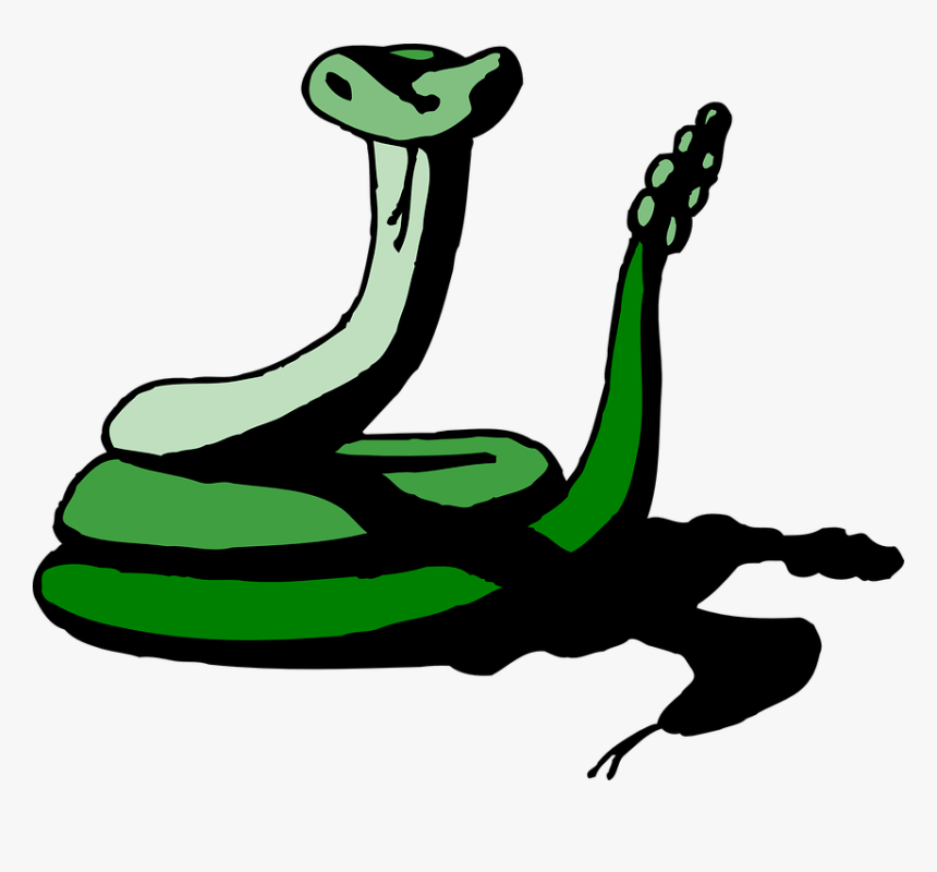 Snake, Green, Shadow, Reptile, Rattle, Hissing, Hiss - Green Animated Snake, HD Png Download, Free Download