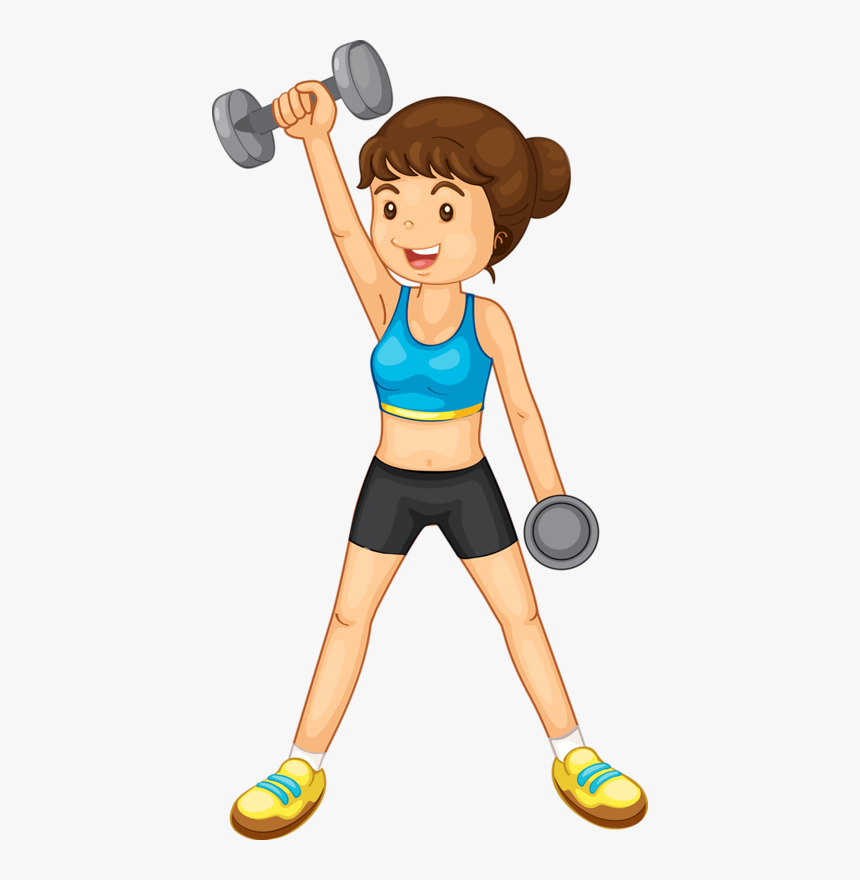 Kids Ideas Bonita Country - Girl Lifting Weights Cartoon, HD Png Download, Free Download