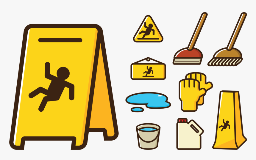 Wet Floor Sign Cartoon - Cartoon Wet Floor Sign, HD Png Download, Free Download