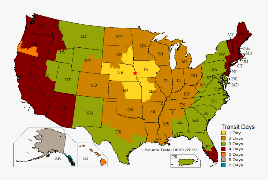 Omaha Ups Map - Iowa Des Moine, HD Png Download, Free Download