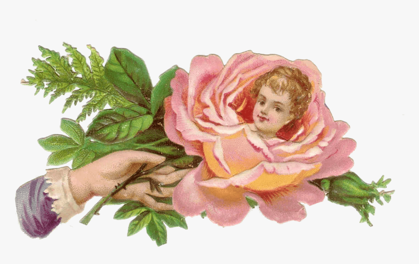 Flower Child Victorian Hand - Victorian Hand Holding Flowers, HD Png Download, Free Download