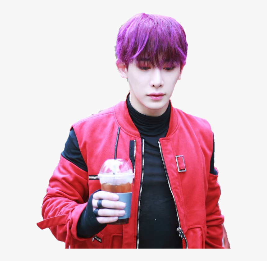 Wonho Hoseok Monstaxwonho Monstax Purplehair - Monsta X Wonho Purple Hair, HD Png Download, Free Download