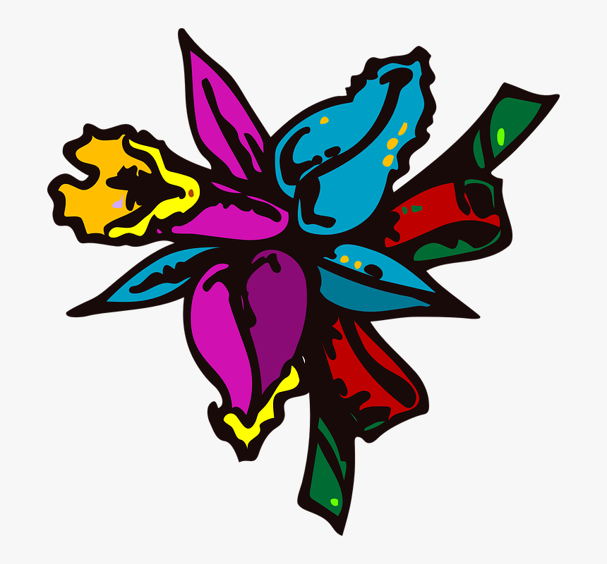 Colored Floral Png Image With Transparent Background - Cartoon Flowers, Png Download, Free Download