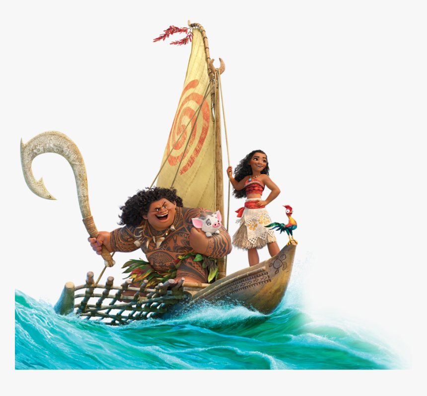 Transparent Moana Background Png - Moana And Maui On Boat, Png Download