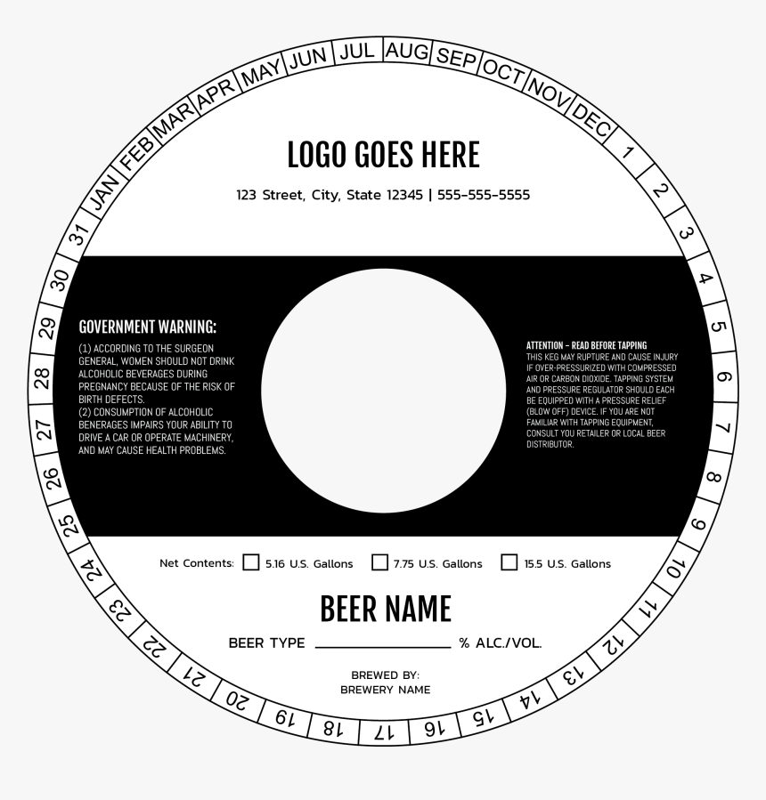 Basic Keg Collar - Blank Keg Collars, HD Png Download, Free Download