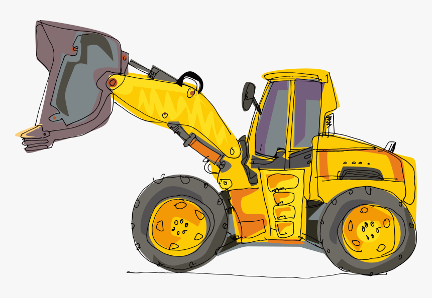 Image Black And White Bulldozer Clipart Heavy Equipment - Bulldozer Cartoon Png, Transparent Png, Free Download