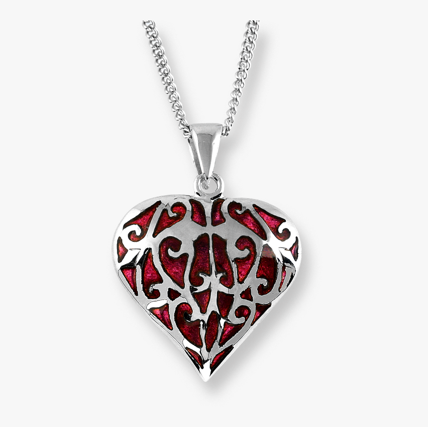 Nicole Barr Designs Fine Enamels Silver Heart Necklace-red - Locket, HD Png Download, Free Download