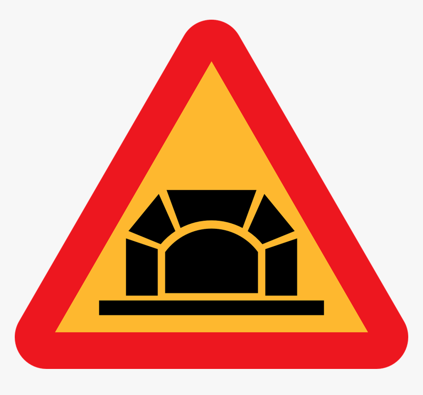 Traffic Sign Tunnel Warning Sign Road - Tunnel Road Sign, HD Png Download, Free Download