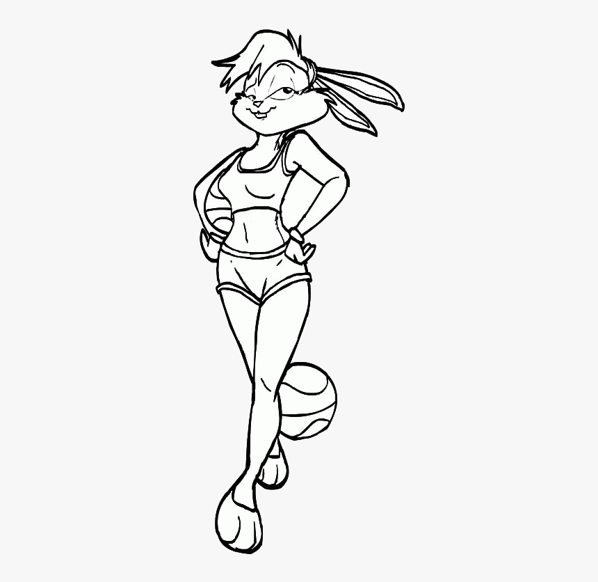 space jam lola bunny coloring pages print transparent