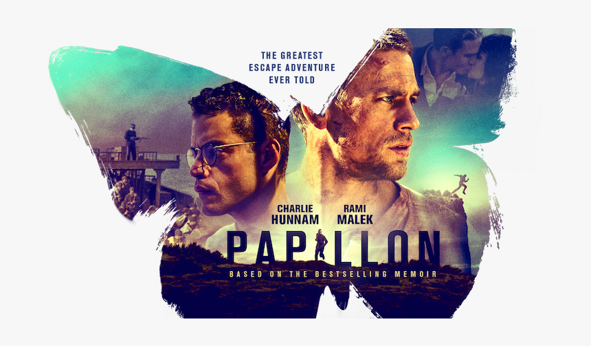 Charlie Hunnam And Rami Malek Plan To Escape From A - Papillon Movie 2018 Poster, HD Png Download, Free Download