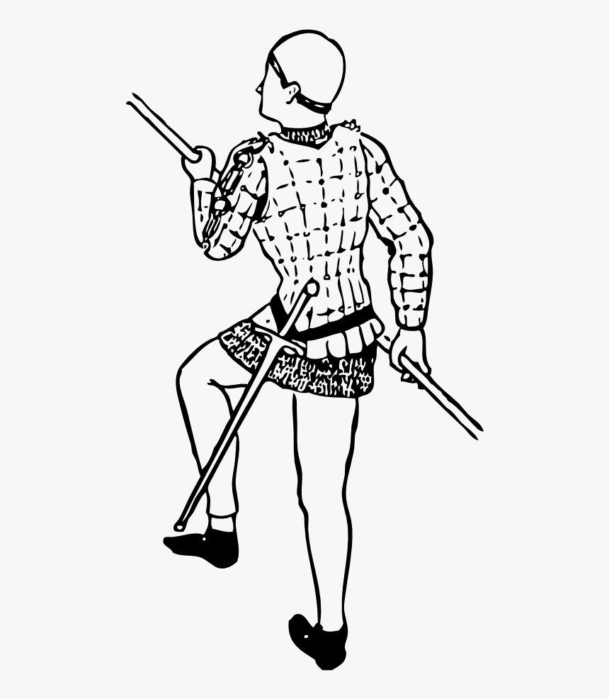 Figure Wearing A Jack Black White Line Art 555px - Clip Art, HD Png Download, Free Download