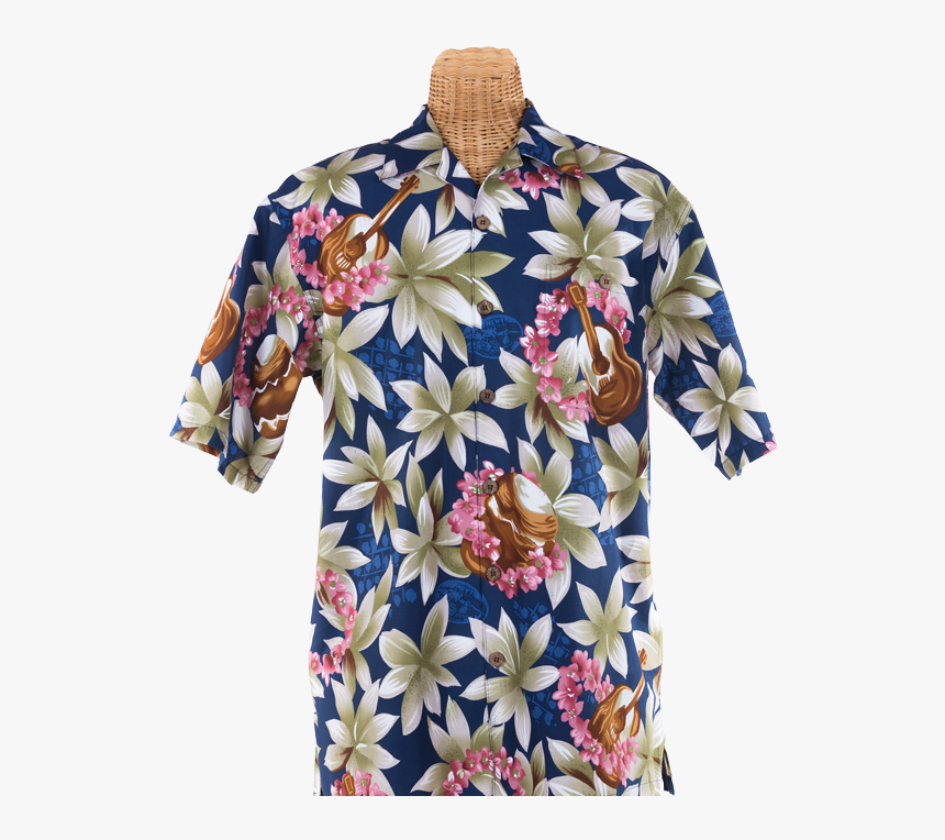 Newt"s Retro-print Aloha Shirt With The Ukulele Design - Blouse, HD Png Download, Free Download