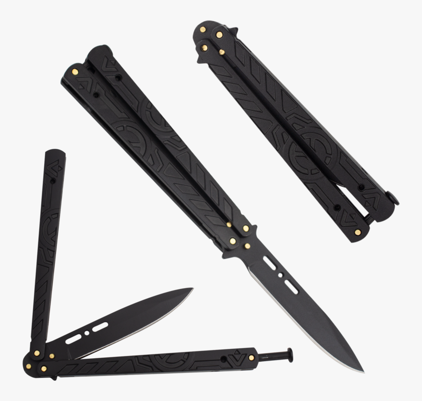 Overlook Flat Black Balisong- Folding Knife - Balisong Black, HD Png Download, Free Download