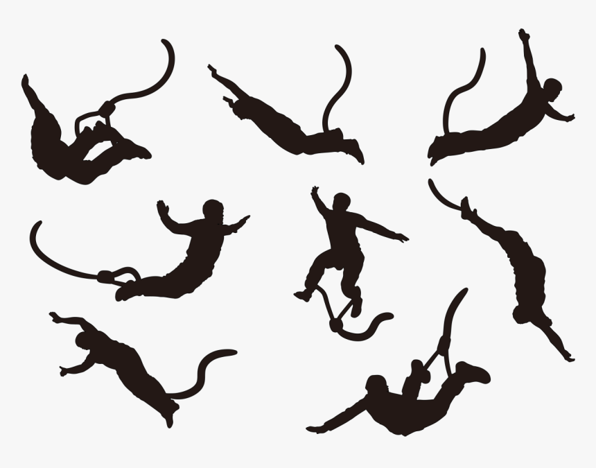 Person Bungee Jumping Silhouette, HD Png Download, Free Download